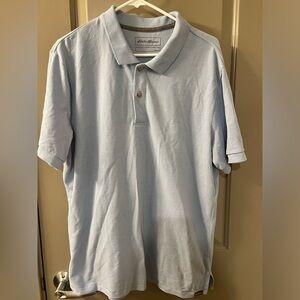 Eddie Bauer Short Sleeve Polo Men Size Large Light Blue
